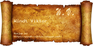 Windt Viktor névjegykártya